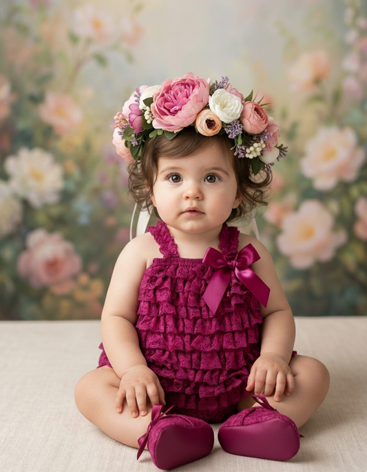 Lace Baby Romper, Smash Cake Romper