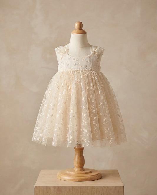 Baby Girl Vintage Cream Tulle Dress