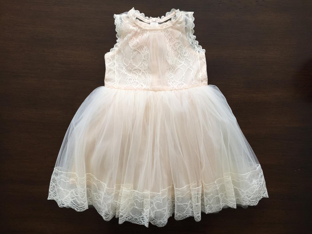French Summer Baptism Dress Champagne / 8 French Summer Baptism Dress Champagne / 8
