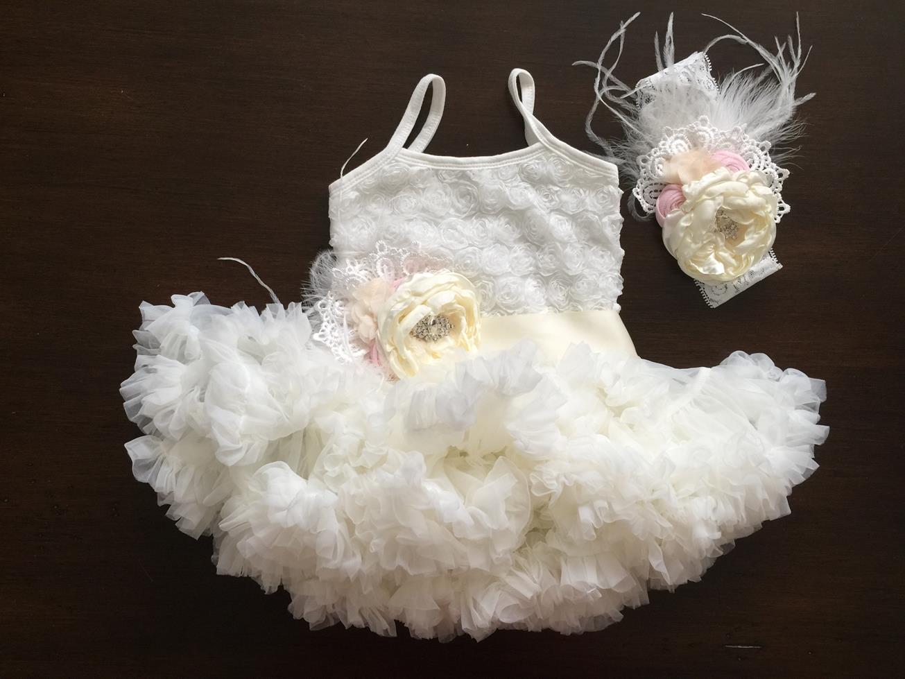 Baby Girl Ivory Fluffy Dress, Ivory Flower Girl Dress 2T / French Ivory Baby Girl Ivory Fluffy Dress, Ivory Flower Girl Dress 2T / French Ivory