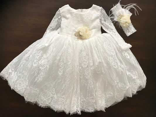 Long Sleeve Baptism Dress