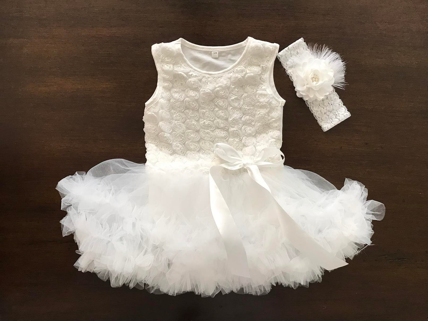 White Christening Onesie and Tutu Dress