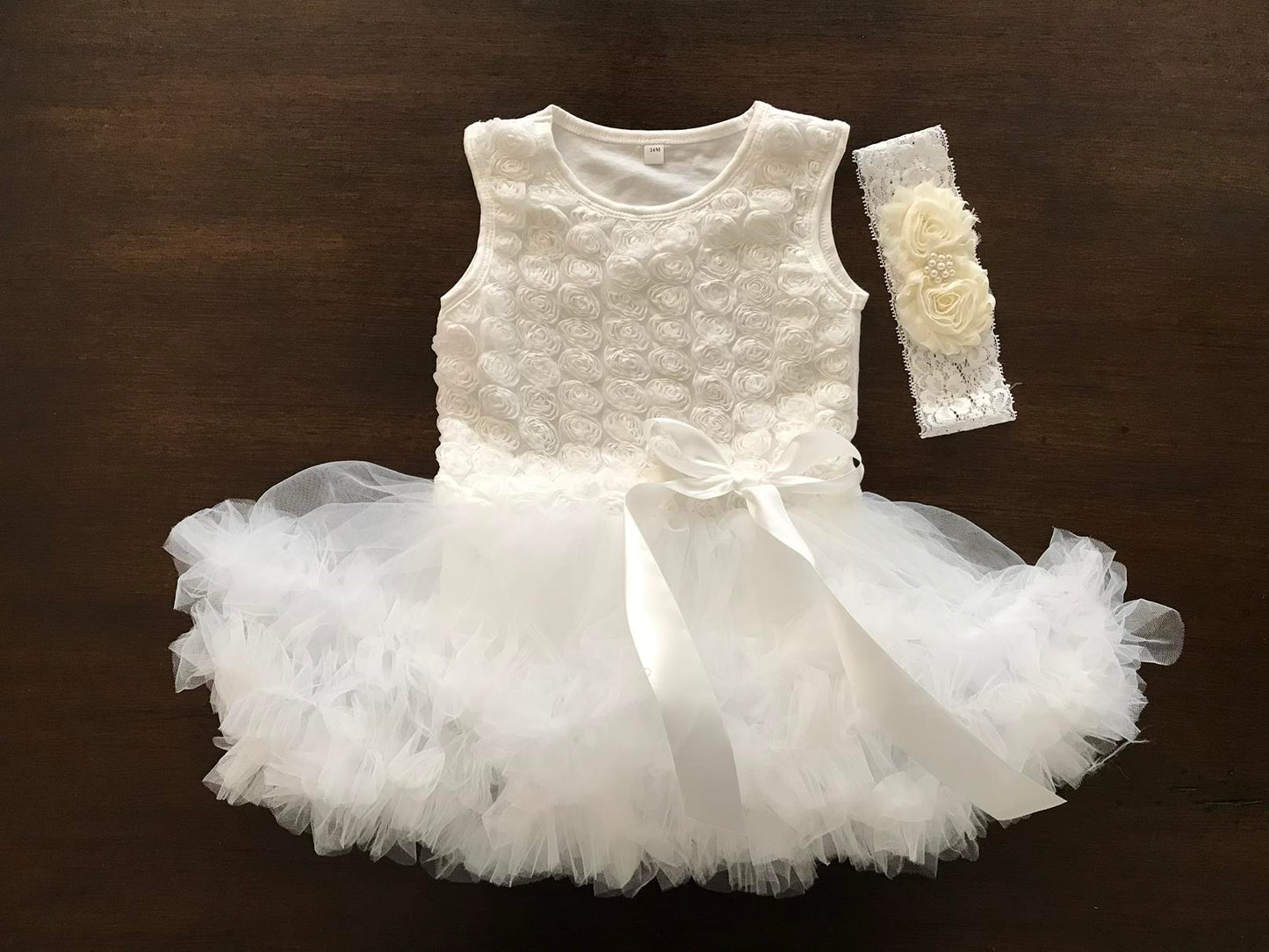White Christening Onesie and Tutu Dress