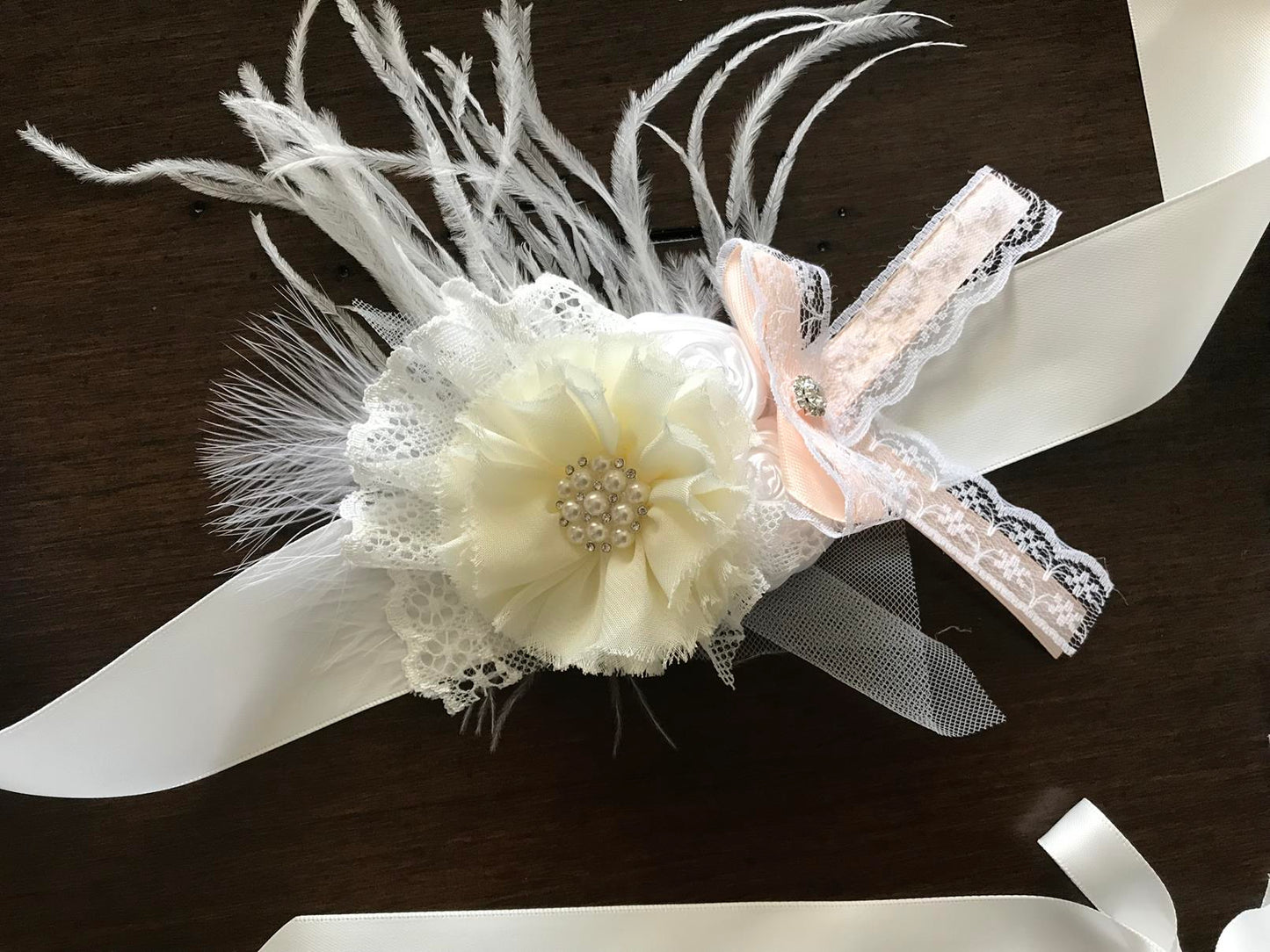 White Baptism Bonnet and Baptism Sash