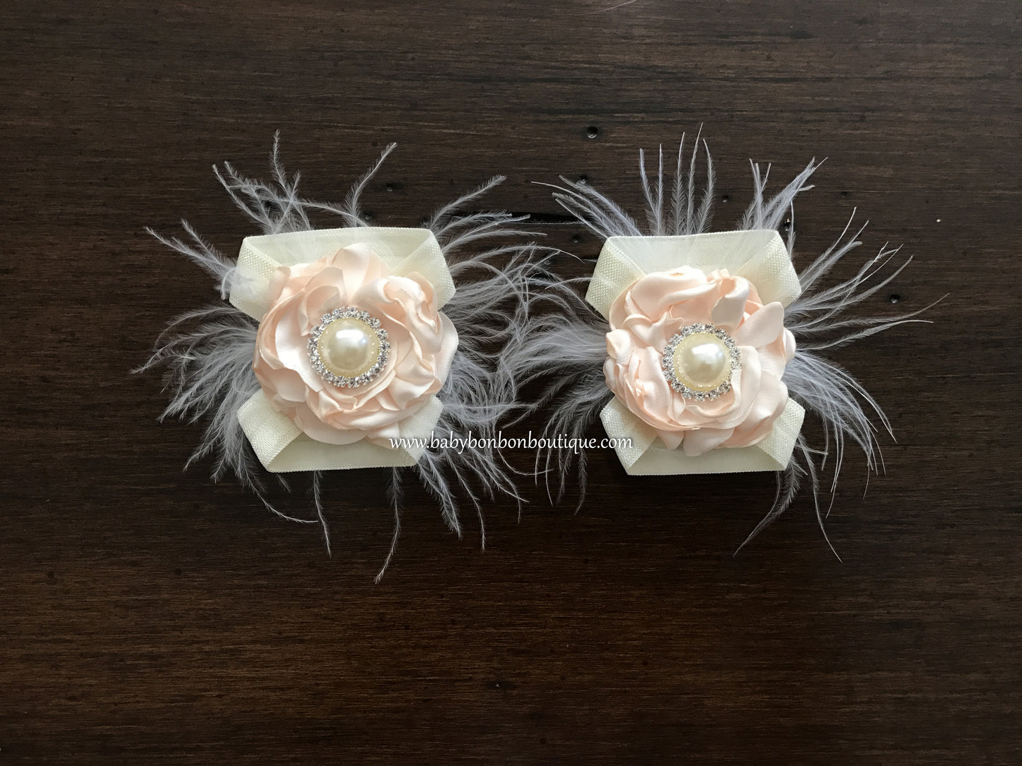 Blush & Ivory Baptism Headband, Sash, and Sandals