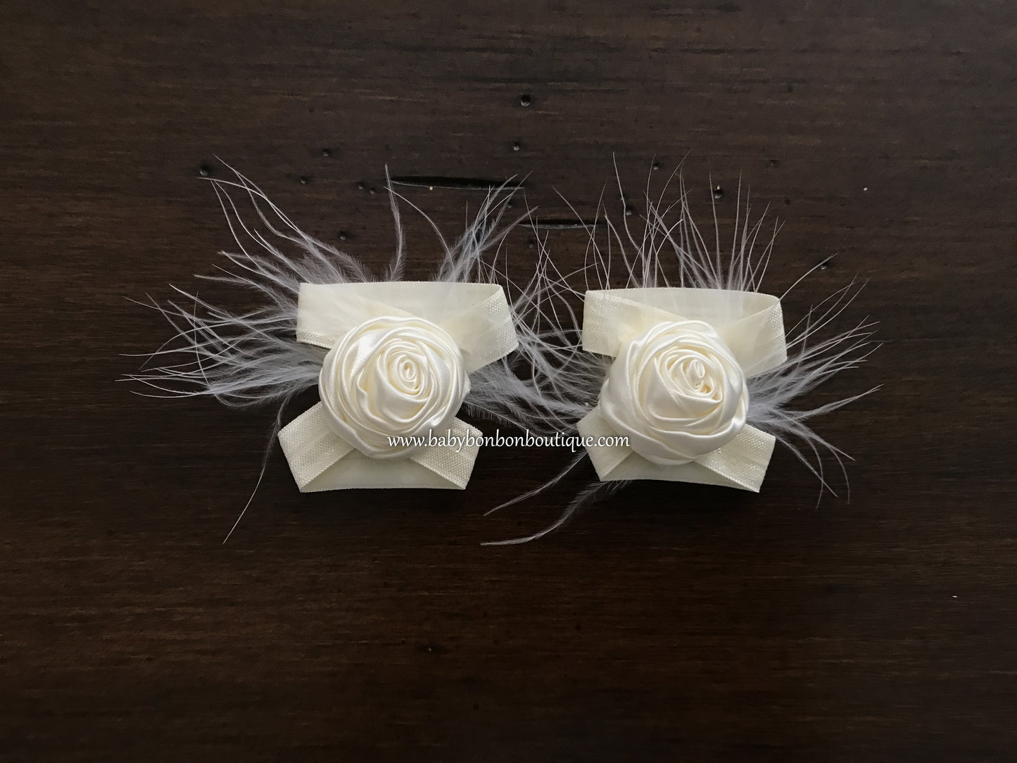 Ivory Baby Baptism Headband & Sash