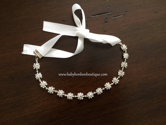 Baby Headband with Rhinestones, Baby Vintage Headband
