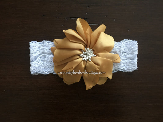 Coral Flower Girl Headband