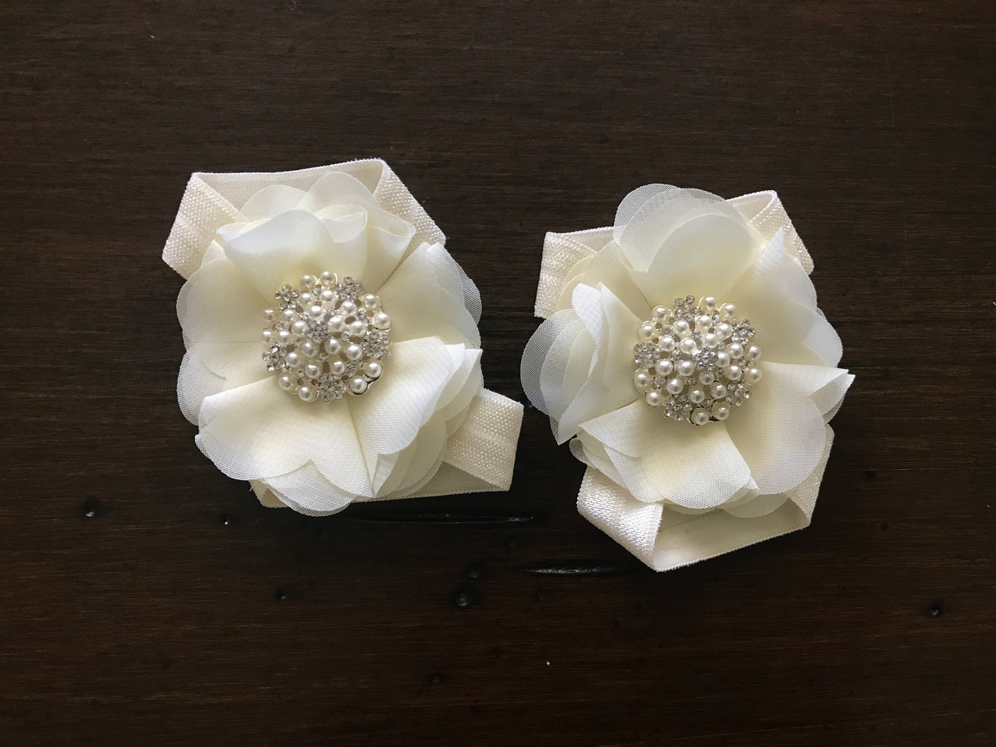 Girls Ivory and Peach Blush Headband and Sash