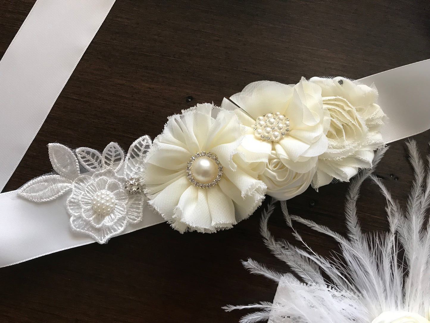 Ivory Baptism Headband and Sandals