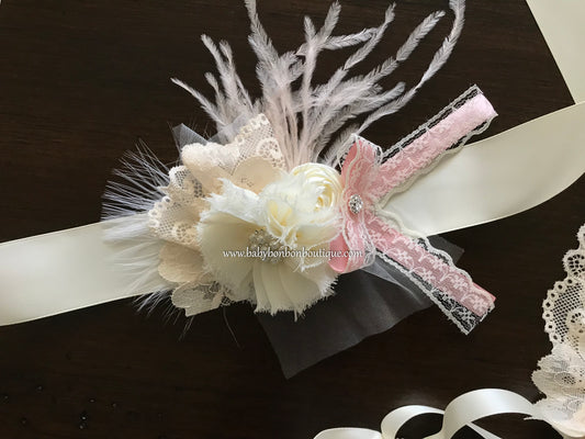 Baby Baptism Headband & Sash
