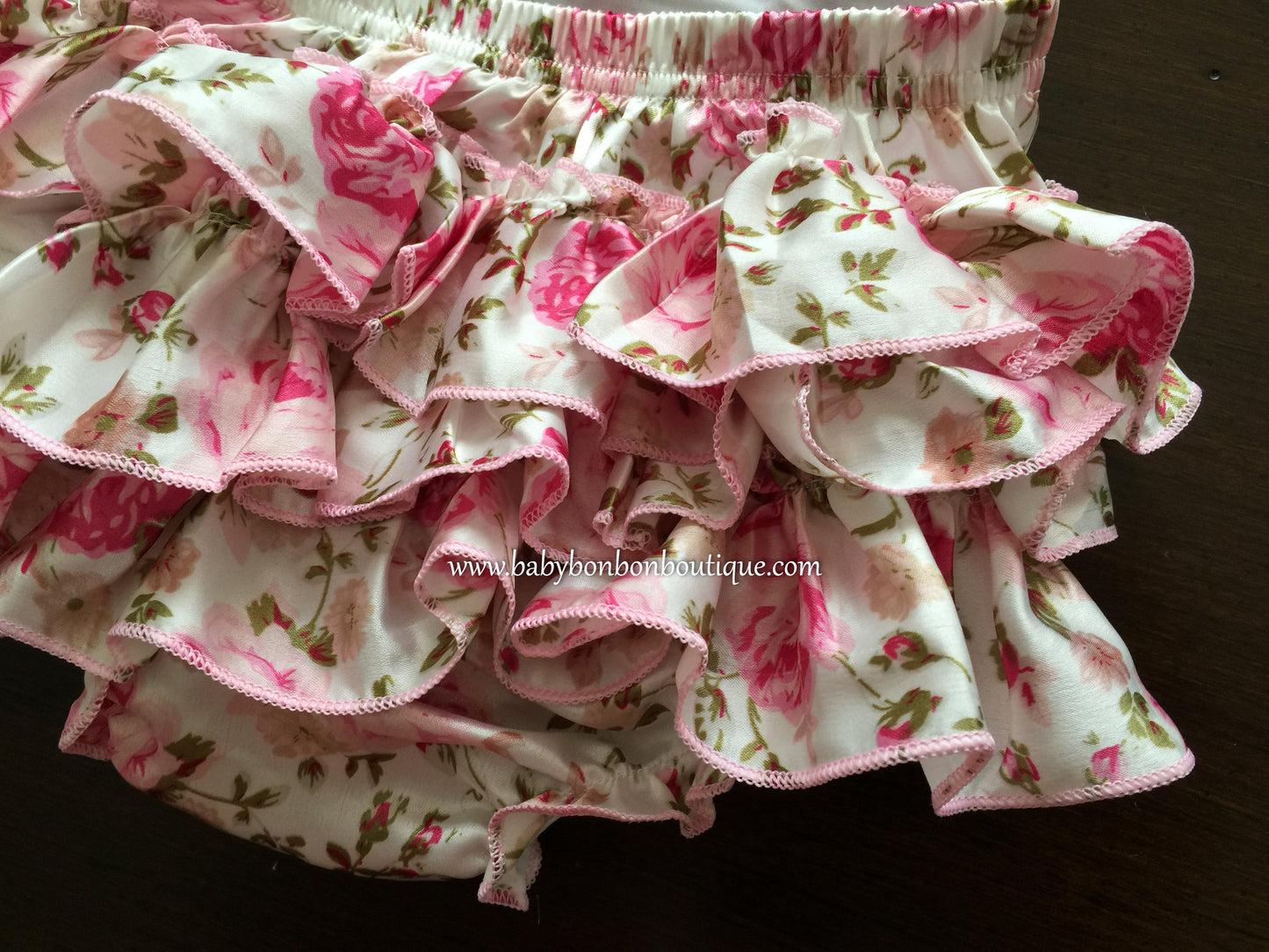 Baby Pink Floral Ruffled Romper