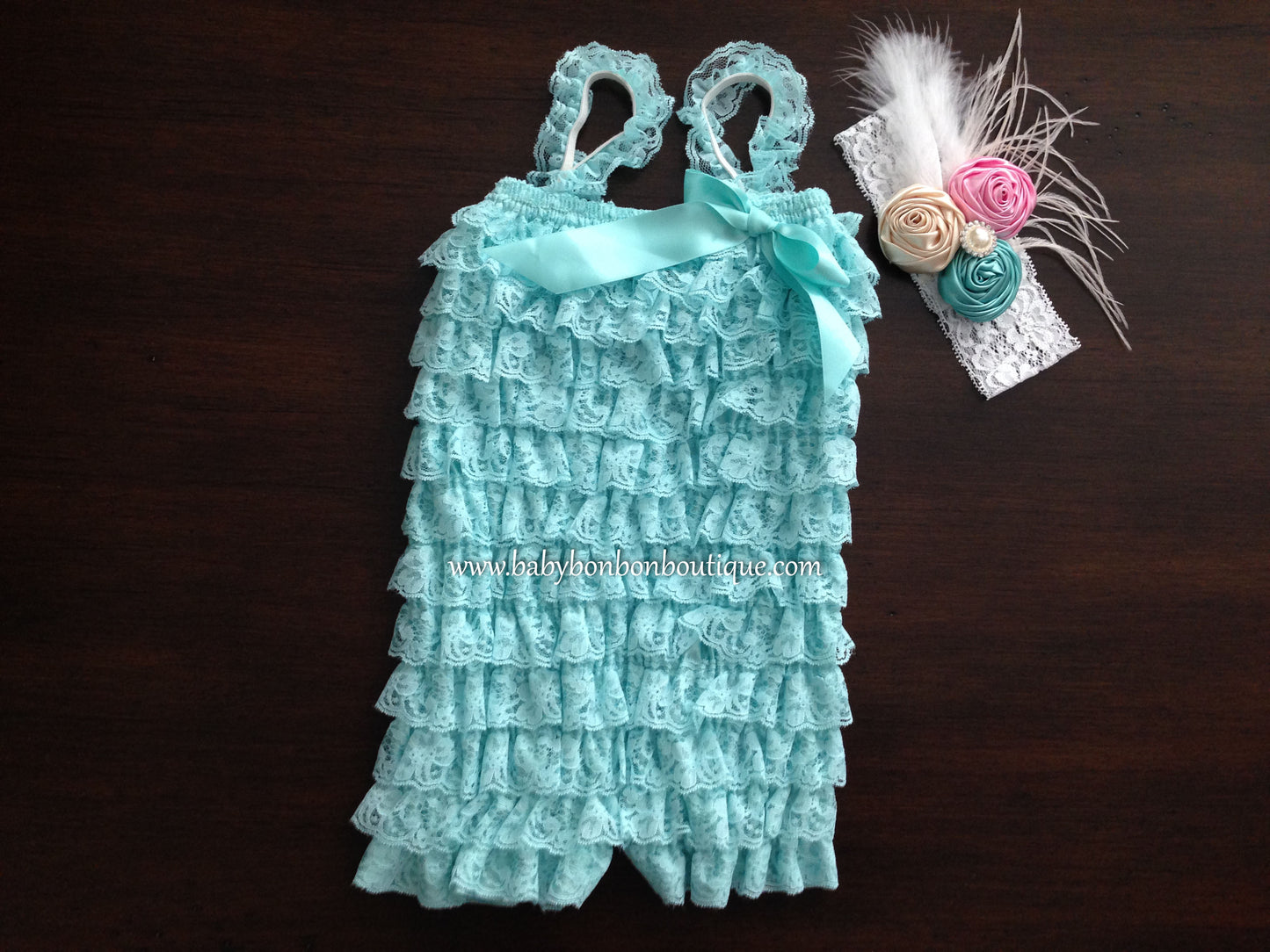 Vintage Baby Lace Romper with Headband