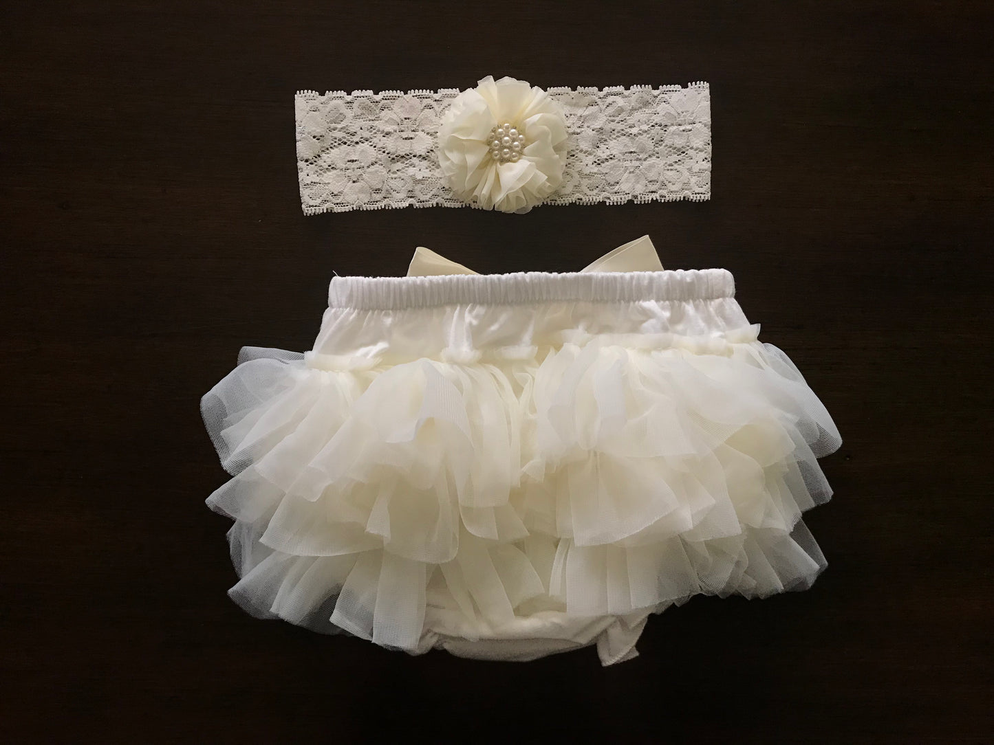 Ivory Tutu Bloomers and Headband Set