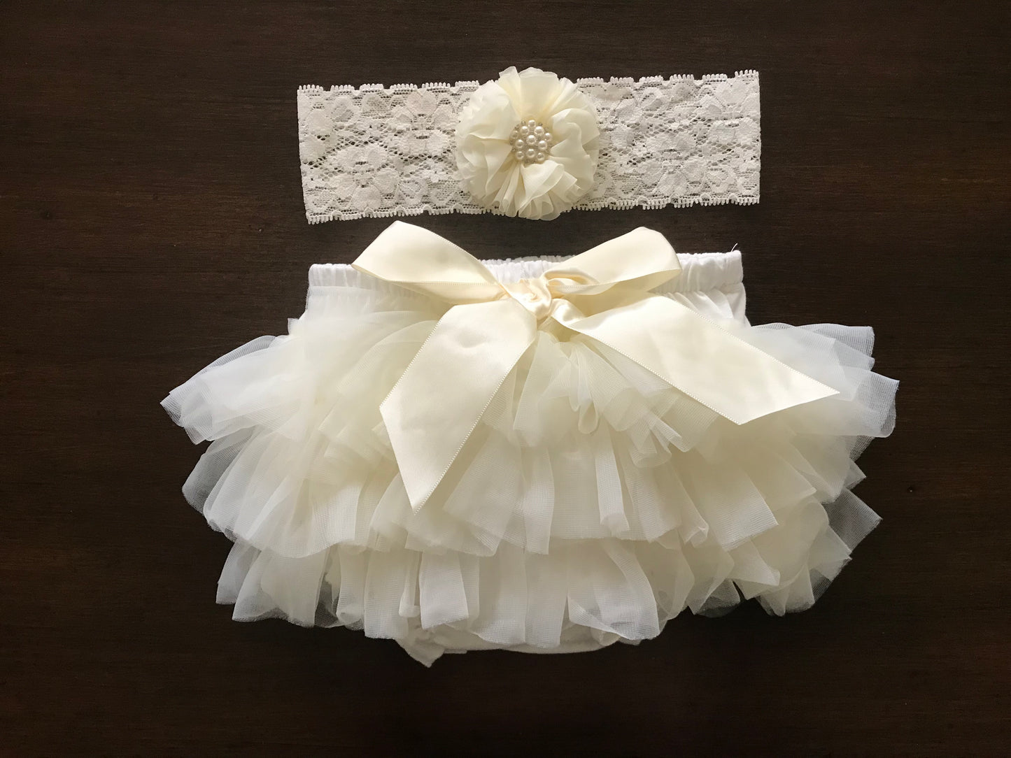 Ivory Tutu Bloomers and Headband Set