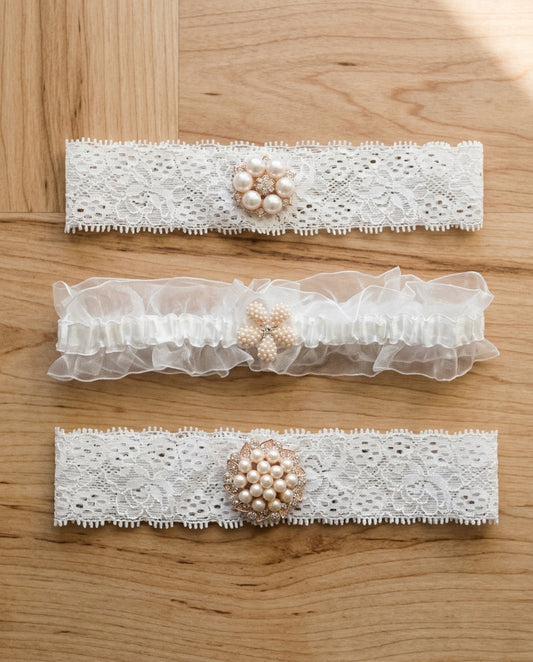 Baby Girl Rhinestone Headband on White Lace
