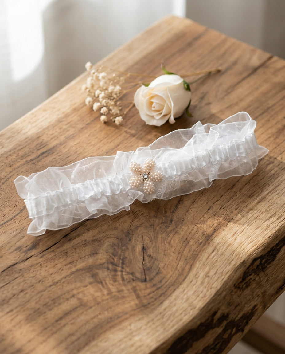 Baby Girl Rhinestone Headband on White Lace