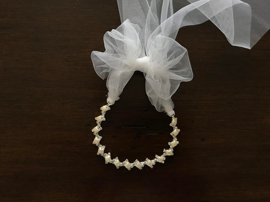 Baby Rhinestone & Pearl Headband, Angel Bow Rhinestone Headband