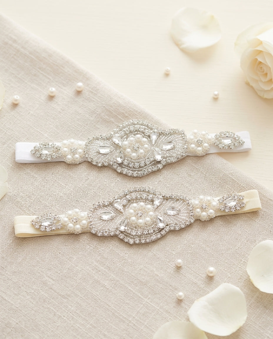 Baptism Rhinestone Headband, Pearls Headband