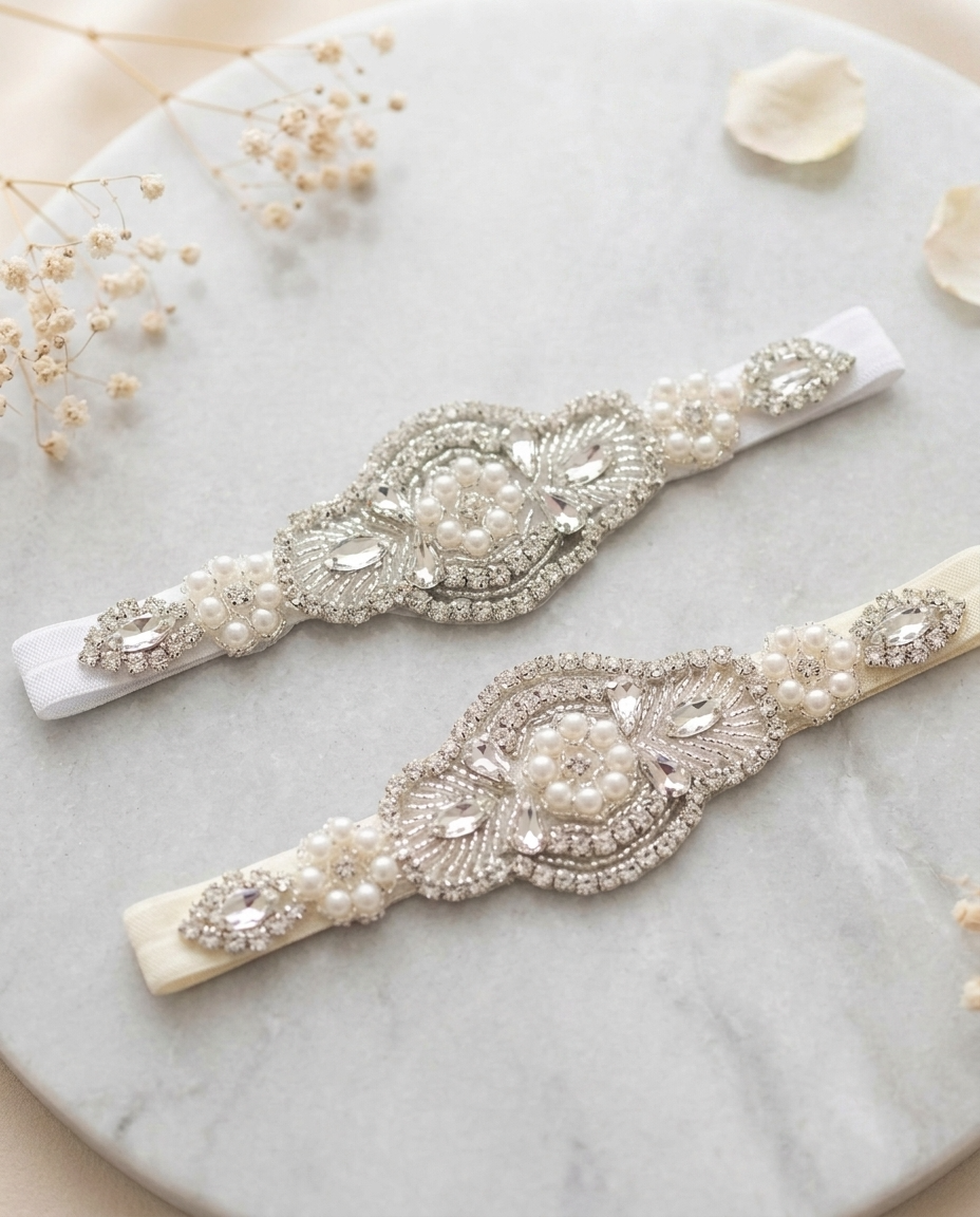 Baptism Rhinestone Headband, Pearls Headband