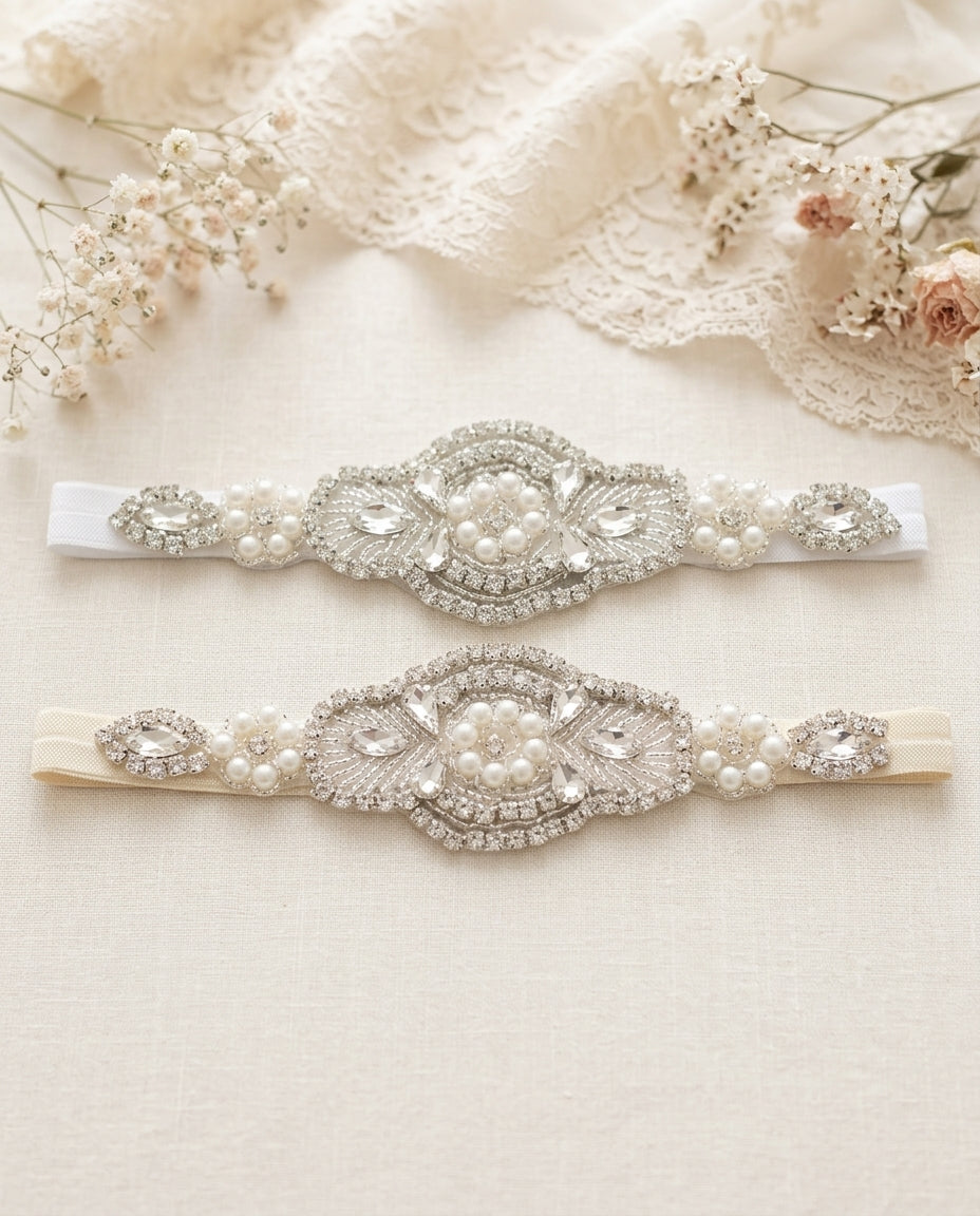 Baptism Rhinestone Headband, Pearls Headband