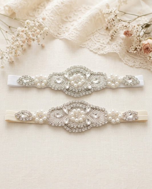 Baptism Rhinestone Headband, Pearls Headband