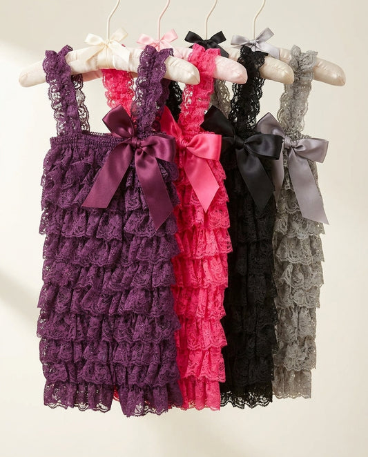 Baby Girl Black Lace Romper, Lace Rompers