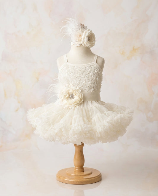 Baby Girl Ivory Fluffy Tutu Dress