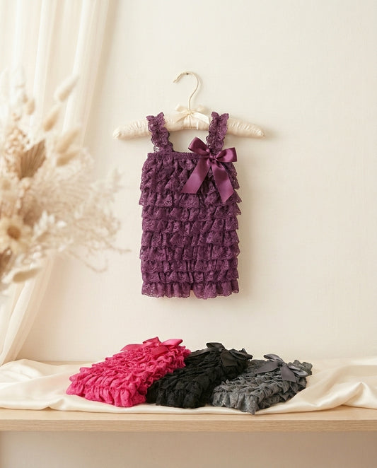Baby Girl Black Lace Romper, Lace Rompers