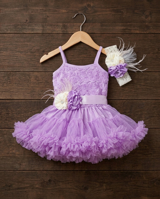 Lavender Fluffy Baby Petti Skirt Dress