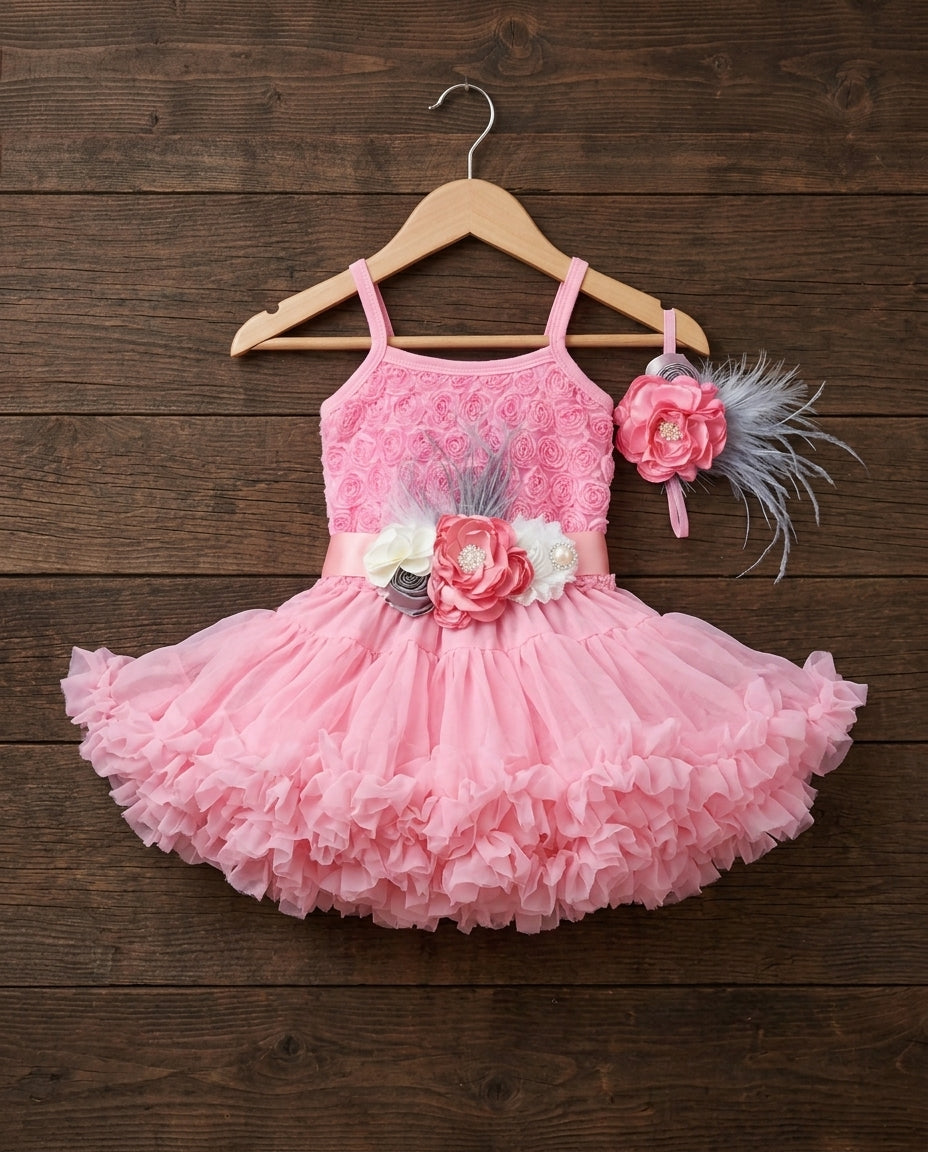 Pink Fluffy Baby Petti Skirt Dress