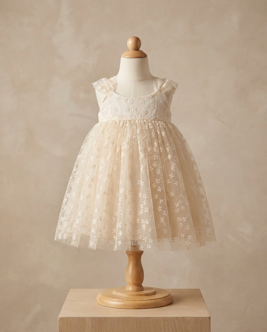 Baby Girl Vintage Cream Tulle Dress