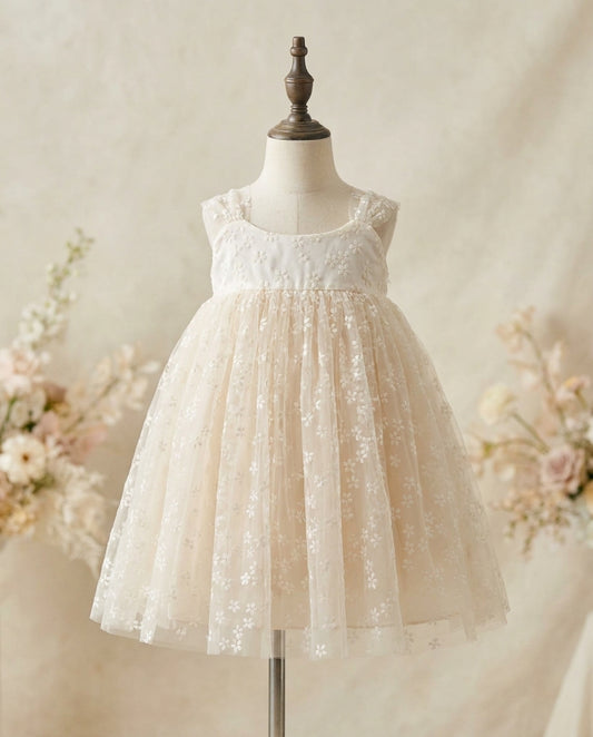 Baby Girl Vintage Cream Tulle Dress