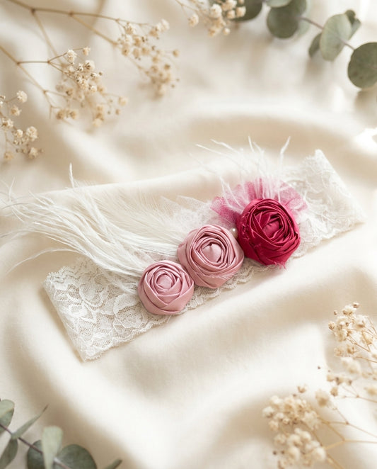 Baby Pink Vintage Rose Headband