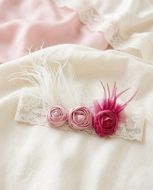 Baby Pink Vintage Rose Headband
