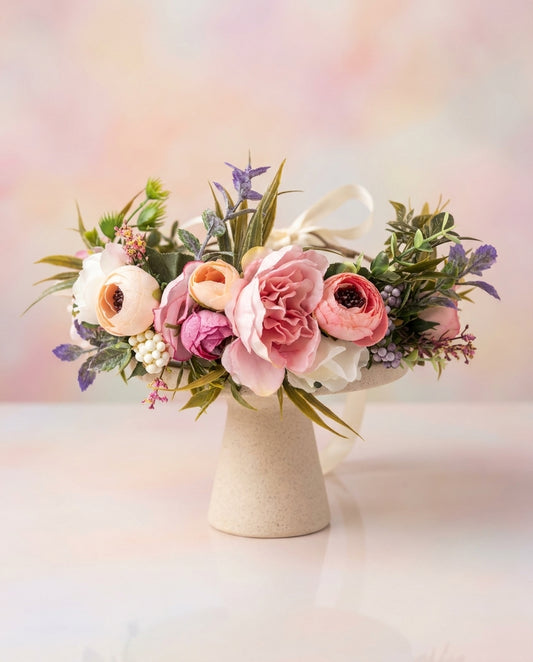 Flower Girl Creamy Pastels Head Wreath, Toddler Flower Crown