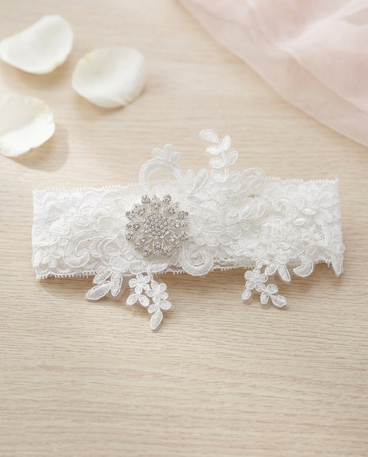 French White Baptism Headband, Ivory Christening Headband