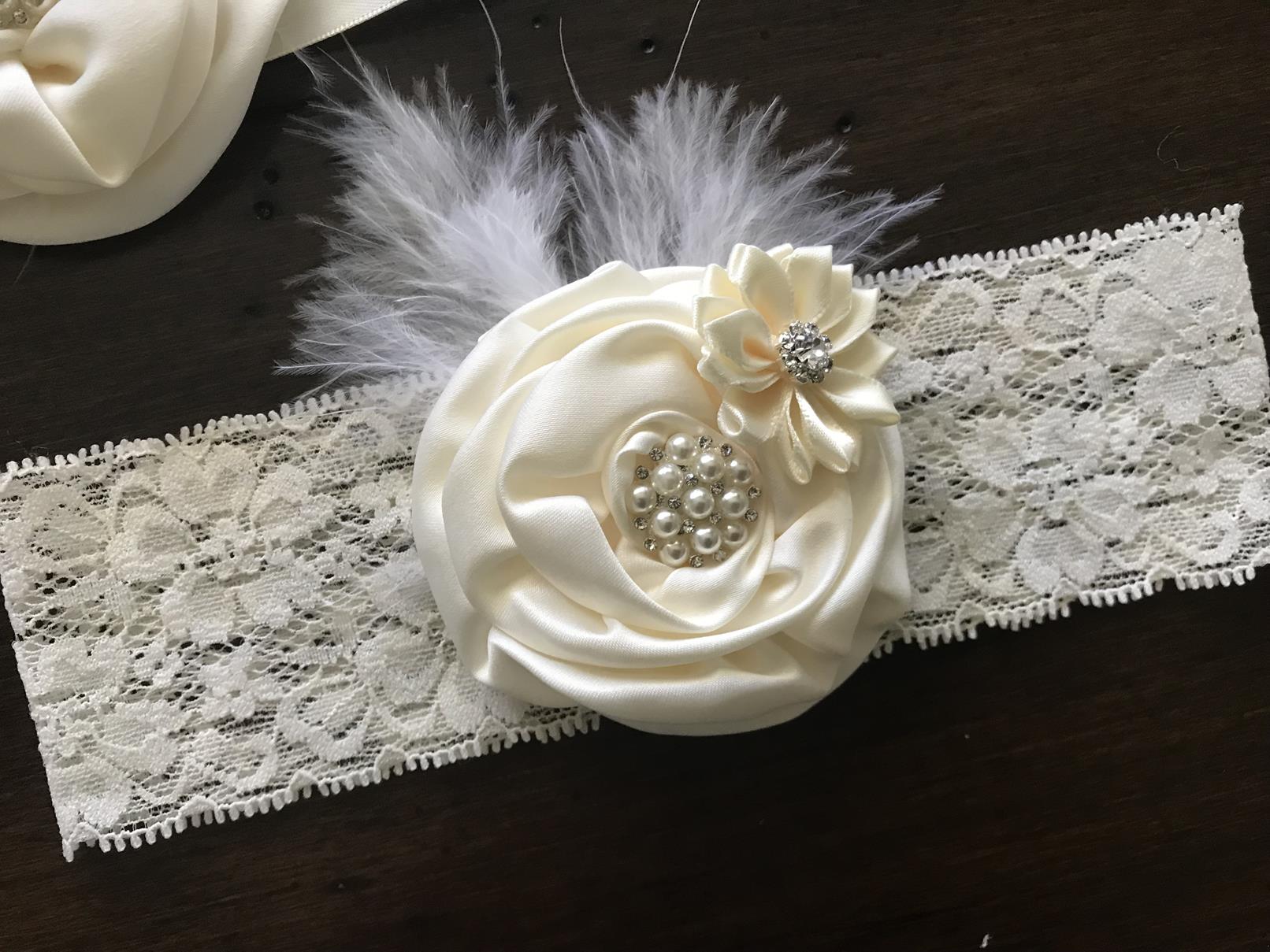 White baptism headband fashion