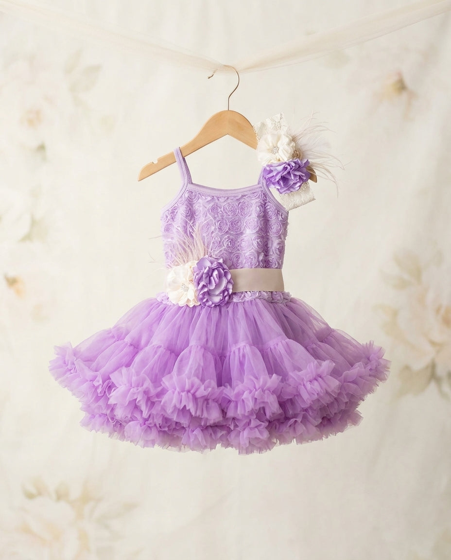 Lavender Fluffy Baby Petti Skirt Dress