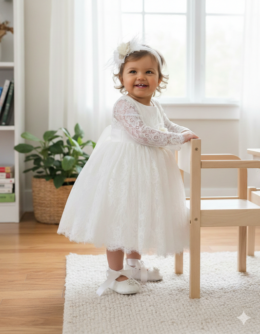 Long Sleeve Baptism Dress