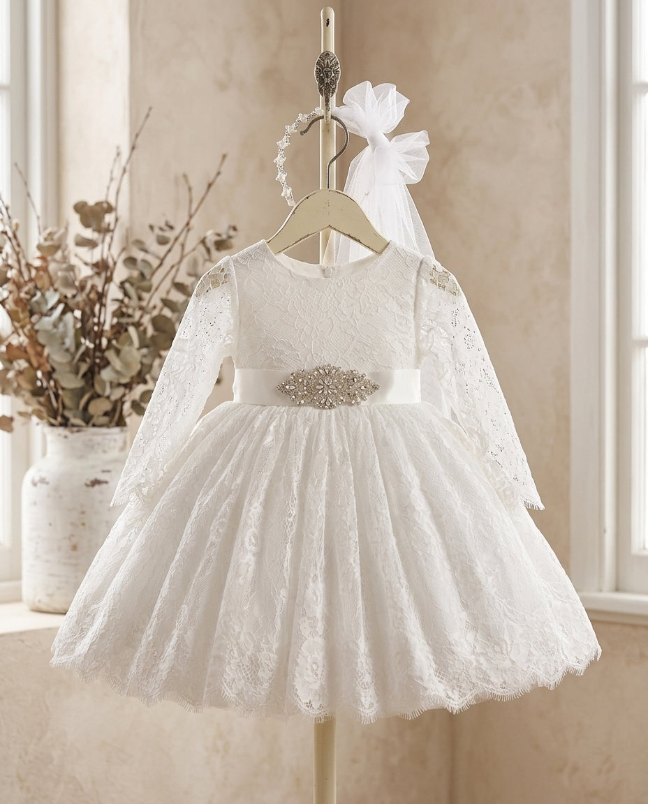 Long Sleeve Baptism Dress