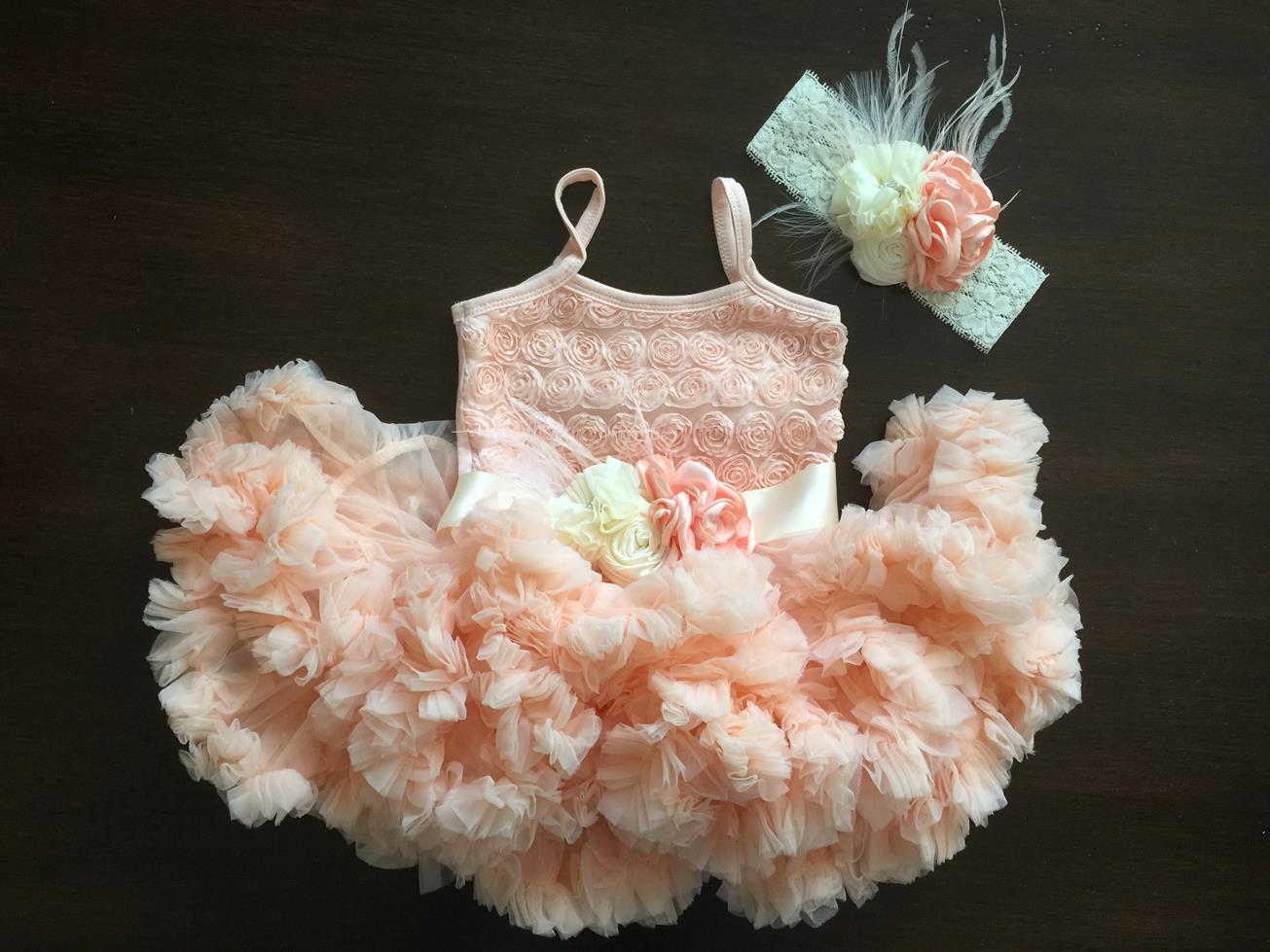 Peach Blush Fluffy Baby Tutu Dress