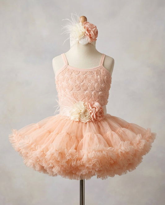 Peach Blush Fluffy Baby Tutu Dress