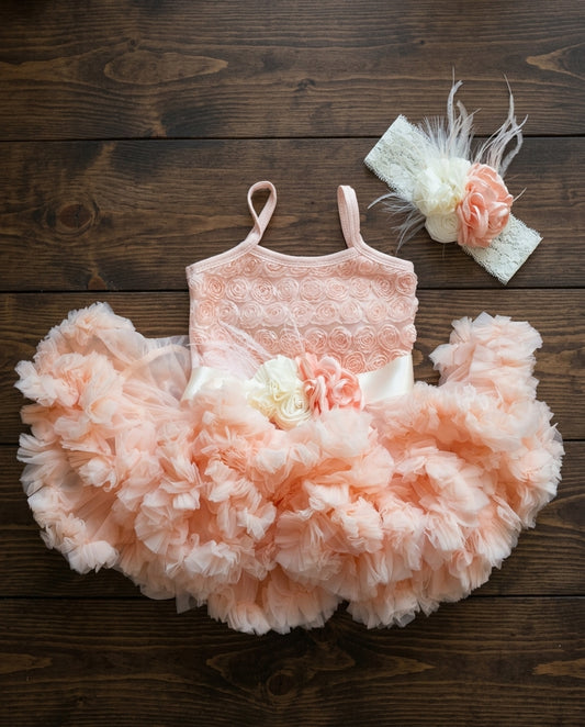 Peach Blush Fluffy Baby Tutu Dress