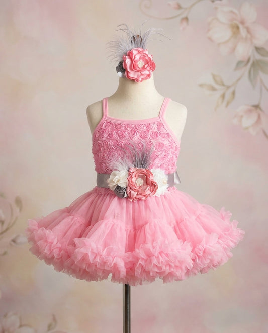 Pink Fluffy Baby Petti Skirt Dress