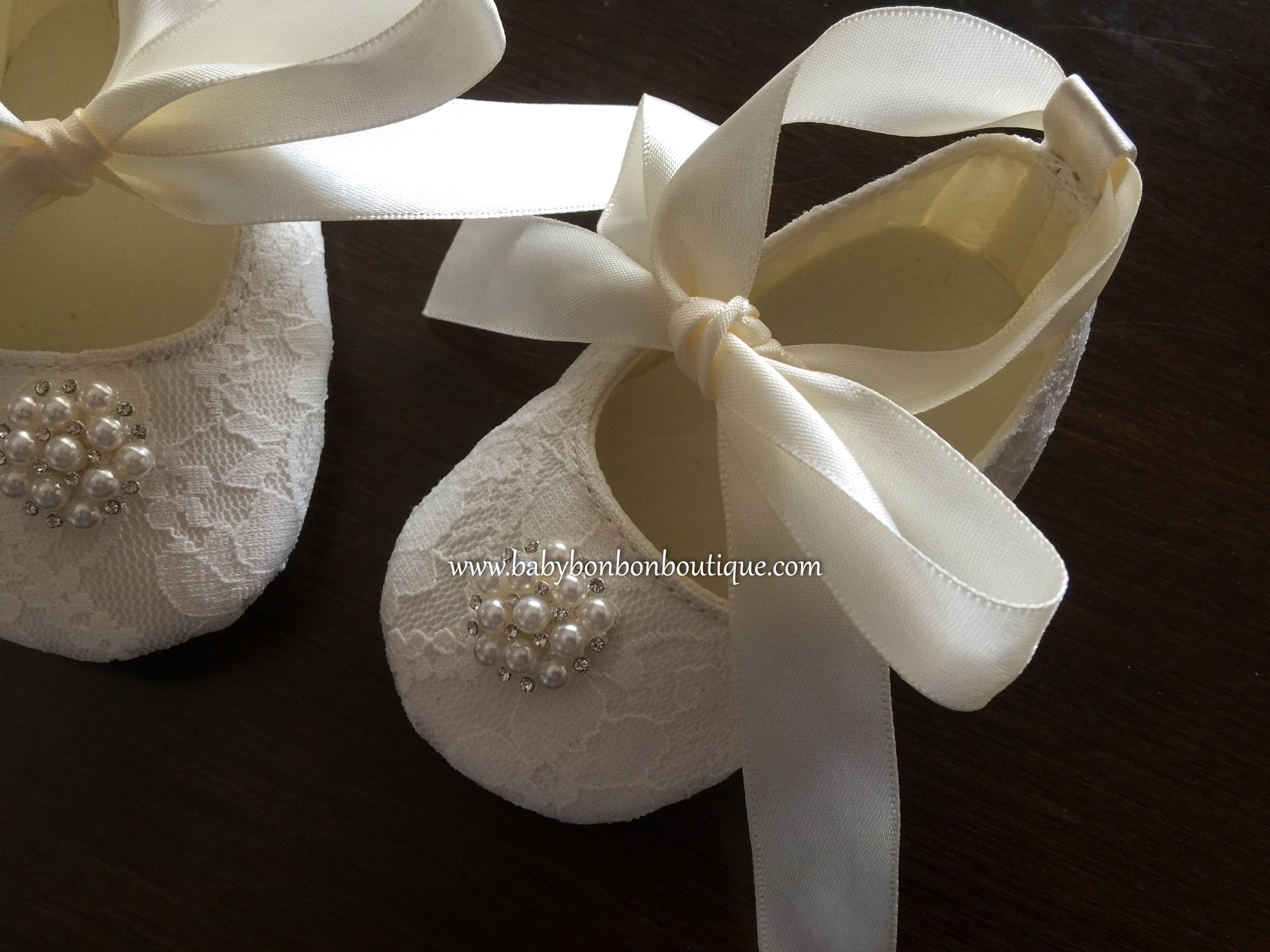 Baby girl clearance ivory christening shoes