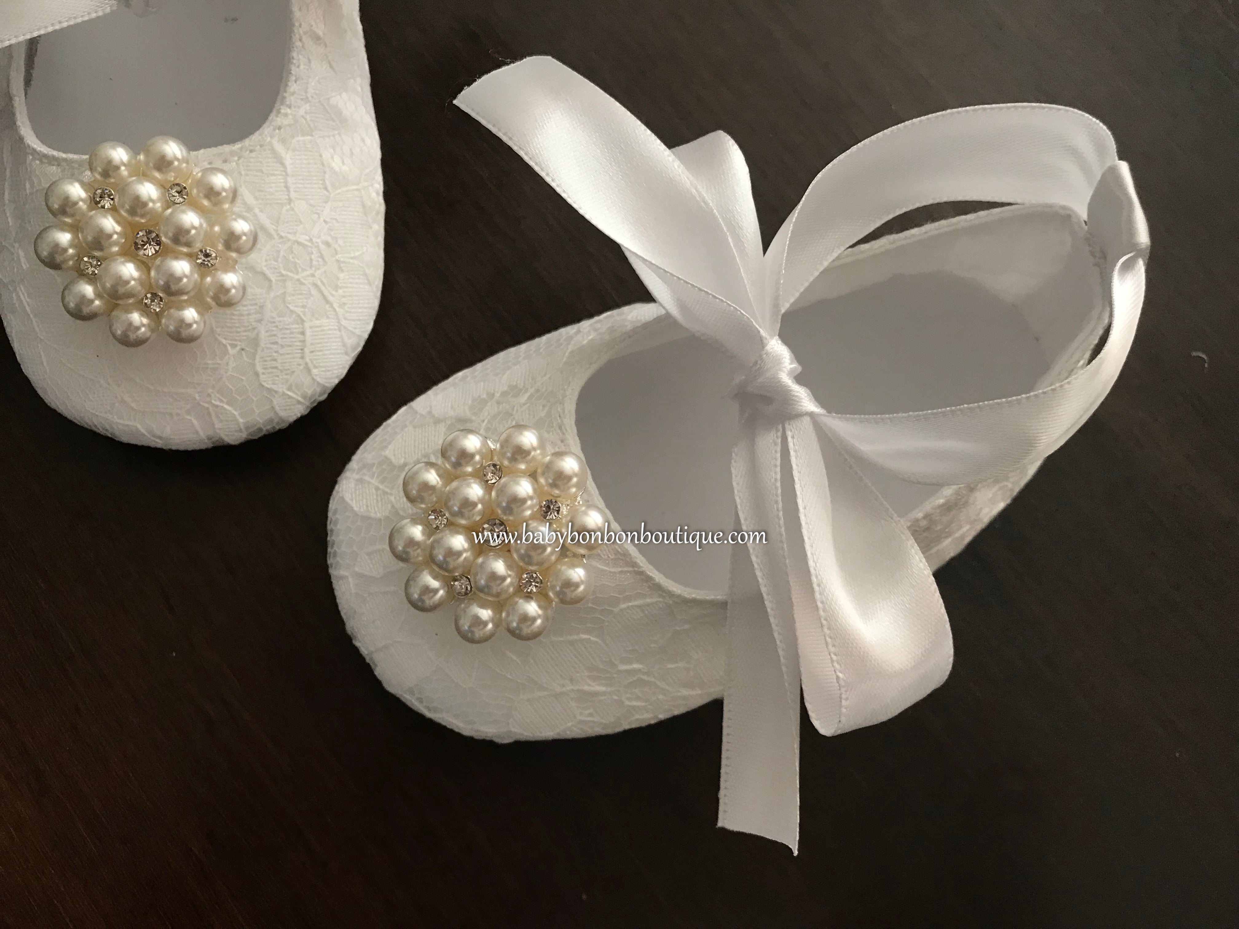 Baby christening shop shoes ivory