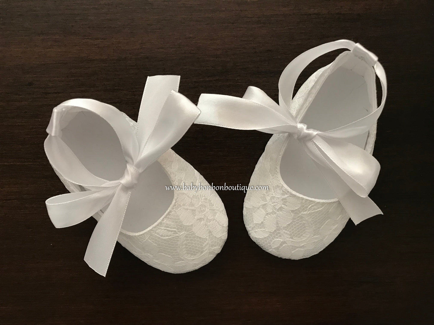 Baby Girl White Baptism Shoes, French White Baby Girl Lace Shoes