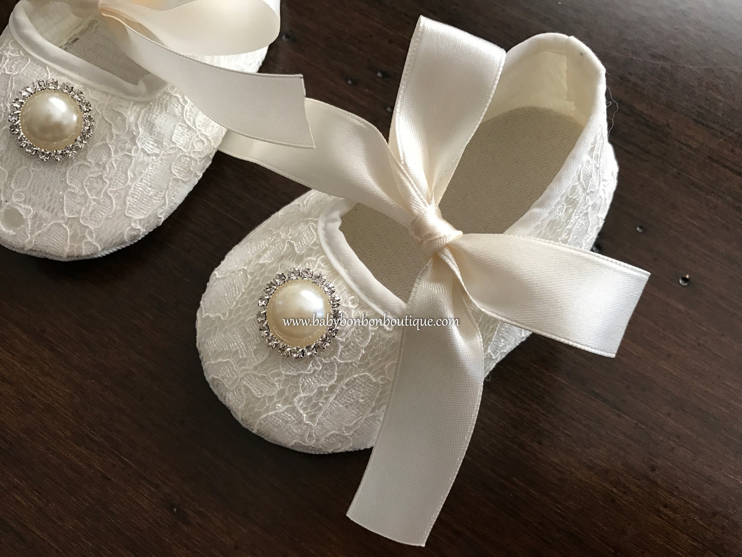 Baby Girl Christening Shoes with Pearl