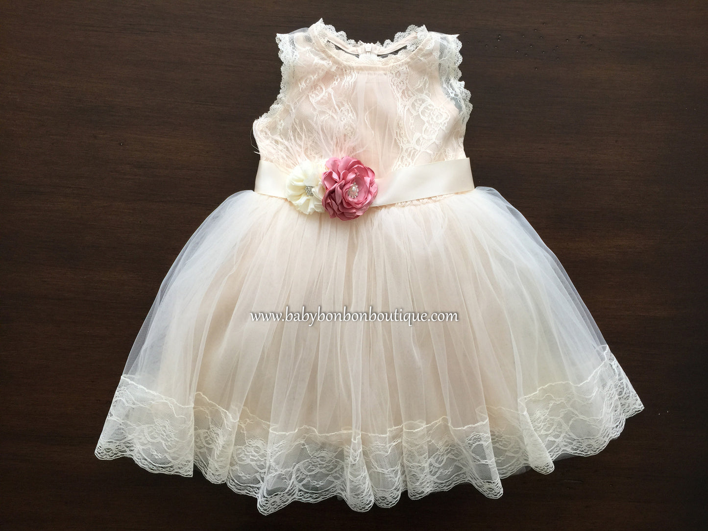 Baby Baptism Lace Dress, Flower Girl Dress